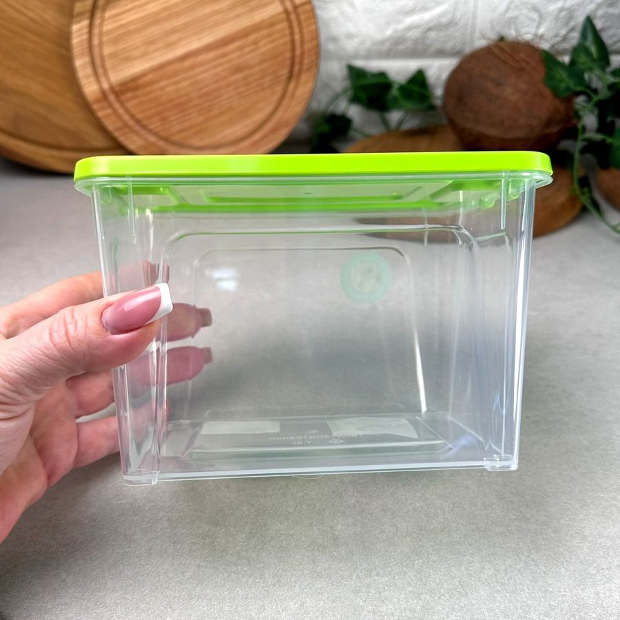 Пластиковий харчовий контейнер із кришкою для зберігання 1.2 л Smart Box Practice Алеана