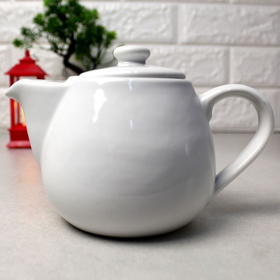 Чайник-заварник из белого фарфора для ресторанов HLS 450 мл (HR1505) Hell