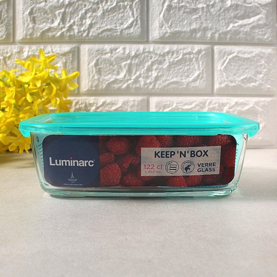 Контейнер прямокутний скляний Luminarc Keep'n'box 1220 мл лазурний (p5517) Luminarc