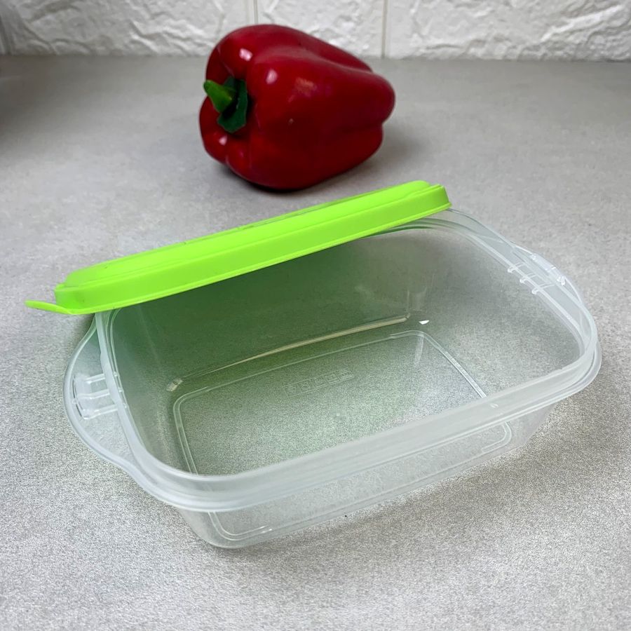 Маленький пищевой контейнер с ручками-защёлками и паровым клапаном 0.36л, Push-Up Ал-пластик Ал-Пластик