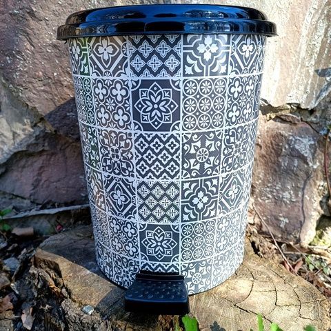 Двойное мусорное ведро с педалью Арабский узор 11 л (2шт*5.5л) Elif Plastik