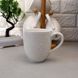 Набір білих чайних чашок на бамбуковій стійці 5 пр 300 мл