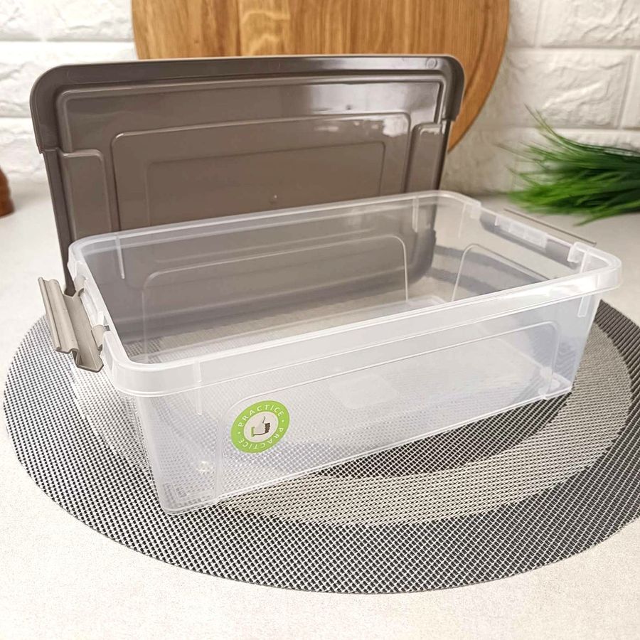 Пластиковый контейнер с крышкой для хранения 1.7л Smart Box Practice Алеана