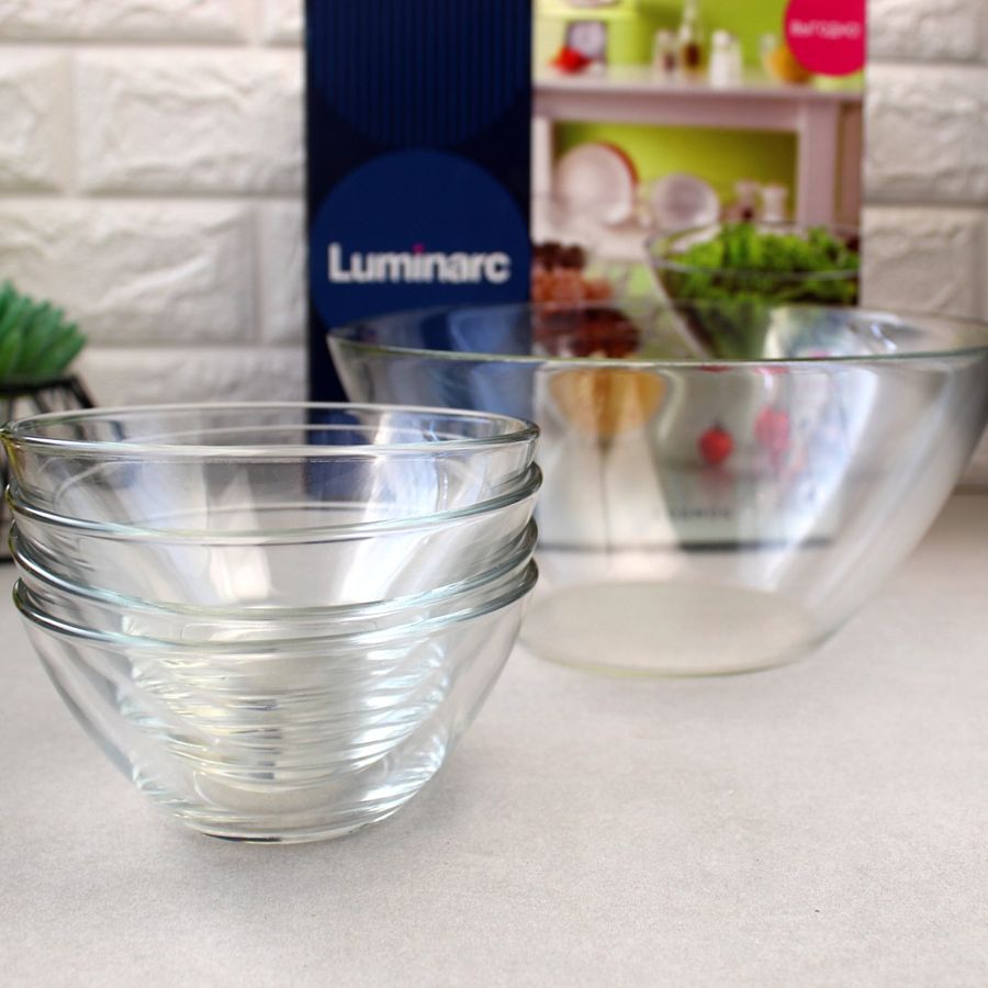 Набір скляних салатниць 5 шт без декору Luminarc «Космос» (P6766) Luminarc