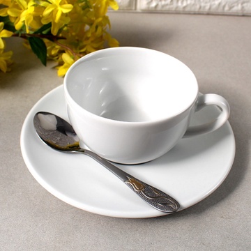 Чашка чайная белая 300 мл с блюдцем 185 мм Albergo/Jumbo Lubiana (1972,1692)) Lubiana