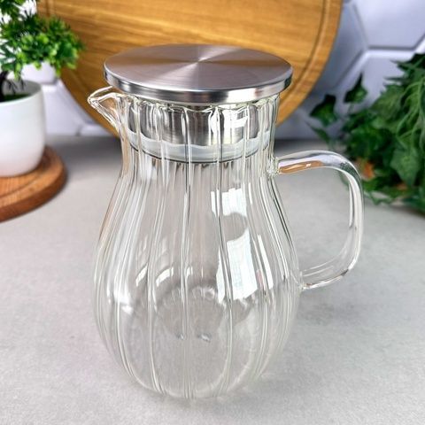 Стеклянный кувшин с металлической крышкой 1.5 л Ardesto Iceberg Ardesto