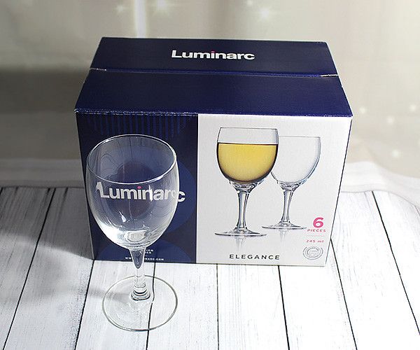 Набір класичних келихів для вина Luminarc Елеганс 245 мл 6 шт (Р2504) Luminarc