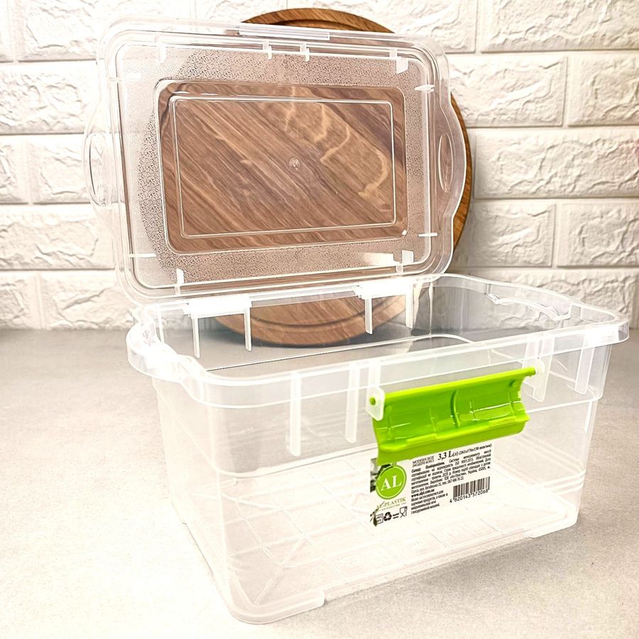 Пластиковий контейнер для зберігання їжі 1.6л з відкидною кришкою Модерн Бокс Ал-Пластик