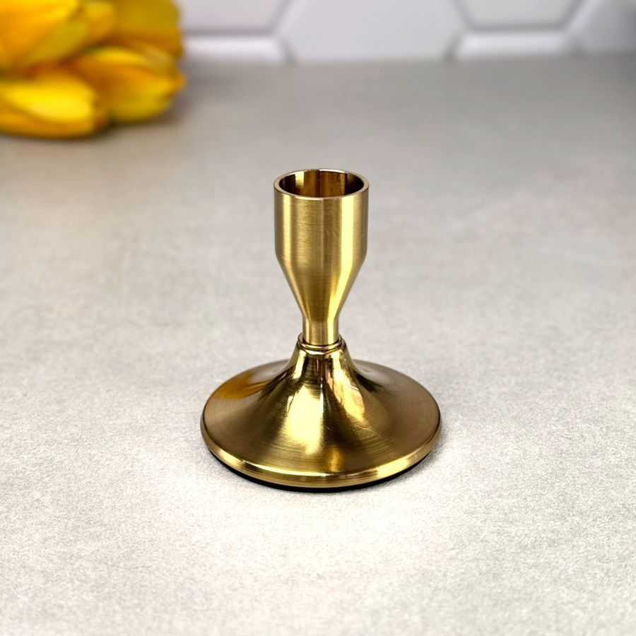 Металлический подсвечник Graff Gold, настольный, высота 7.5 см, золото Без бренда