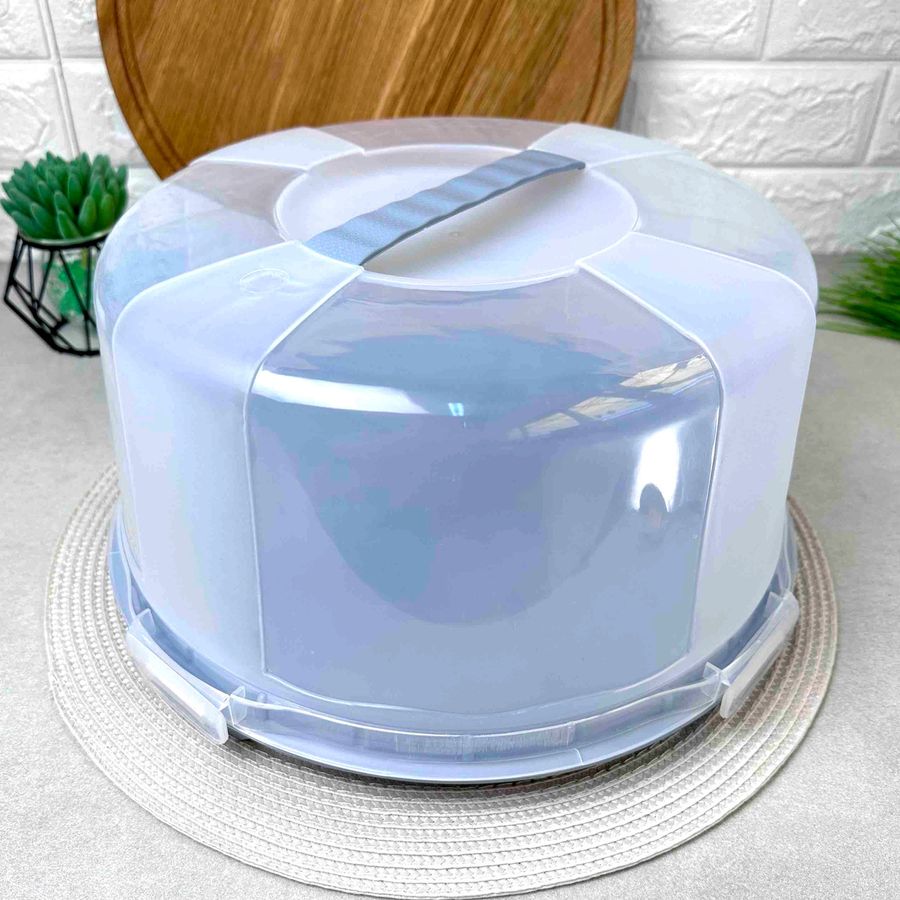 Висока пластикова тортівниця з кришкою-куполом 30 см із засувками Hell