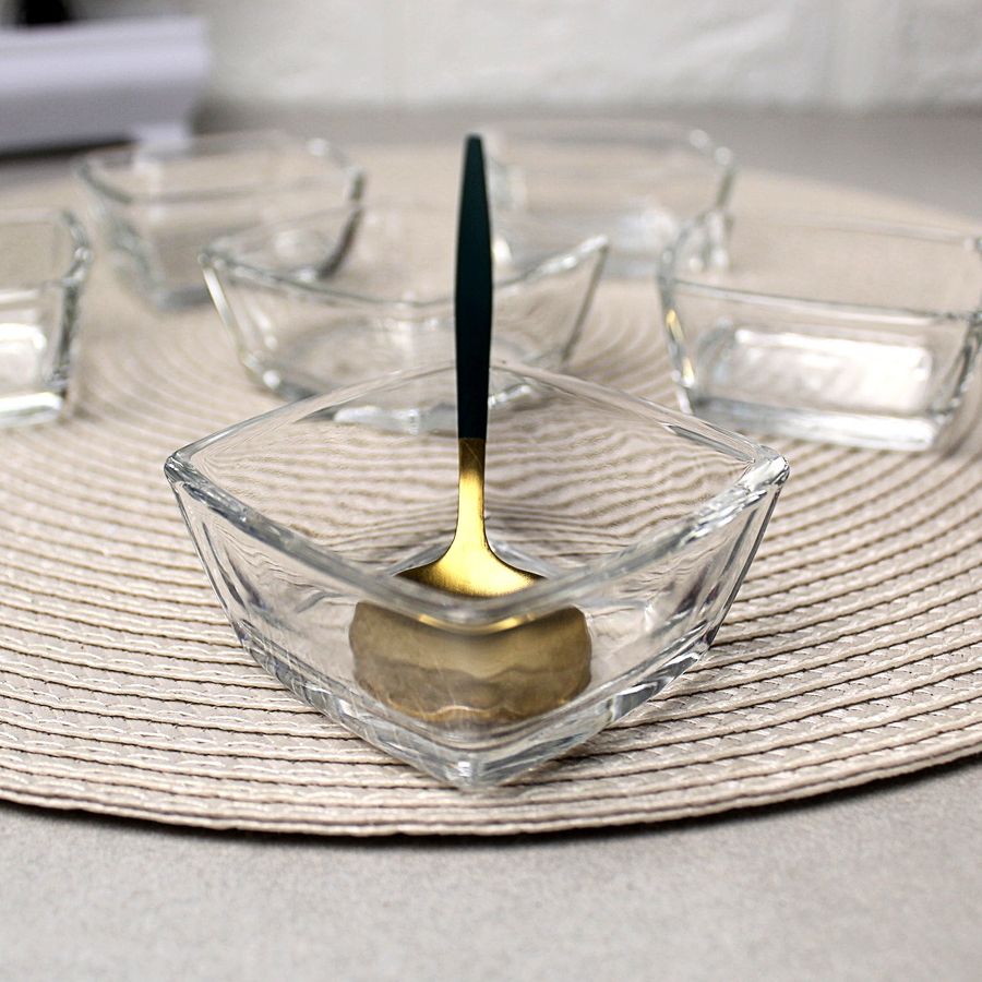 Набір квадратних скляних соусників Pasabahce "Токіо" 50х50х30 мм 60 мл 6 шт (53682) Pasabahce