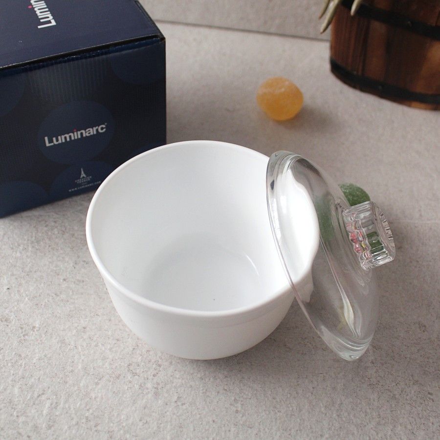 Сахарница белая с прозрачной крышкой 110 мм Luminarc Essence (P4333) Luminarc