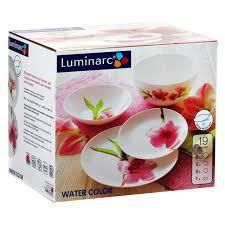 Столовий сервіз з рожевою орхідеєю з супником Luminarc Water Color 19 предметів (E4905) Luminarc
