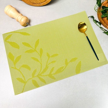 Оливковые салфетки-подложки двухсторонние под тарелку на стол с цветами 30х45см (13-В) Hell
