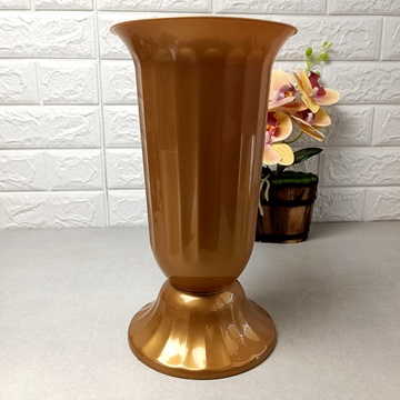 Универсальная напольная пластиковая ваза 29см бронзового цвета Флора Алеана Алеана