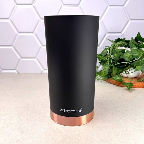 Підставка для ножів Kamille KM 7626 кругла 22 см Titan Copper Польща Kamille