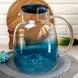 Скляний чайник для заварювання 1,8 л Синій Крижані Гори для плити
