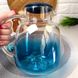 Стеклянный заварочный чайник 1,8л Синий Ледяные Горы для плиты