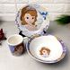 Порцеляновий дитячий посуд для дівчаток 3 предмети Принцеса Софія