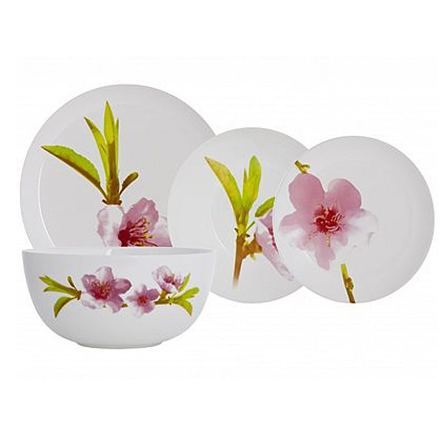 Столовый сервиз с розовой орхидеей с супником Luminarc Water Color 19 предметов (E4905) Luminarc