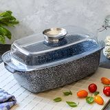 Алюминиевая гусятница 5.5 л со стеклянной крышкой и антипригарным покрытием Ofenbach Kamille