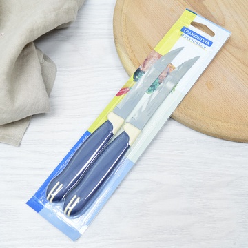 Набір ножів для стейка 2 шт Tramontina Multicolor 127 мм (23500/215) Сині ручки Tramontina