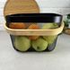 Чёрная квадратная металлическая корзинка для фруктов 24.5 см Паутинка Ardesto Midori