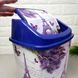 Біло-фіолетове відро для сміття з декором "Париж" і поворотною кришкою, 341 Elif