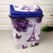 Біло-фіолетове відро для сміття з декором "Париж" і поворотною кришкою, 341 Elif