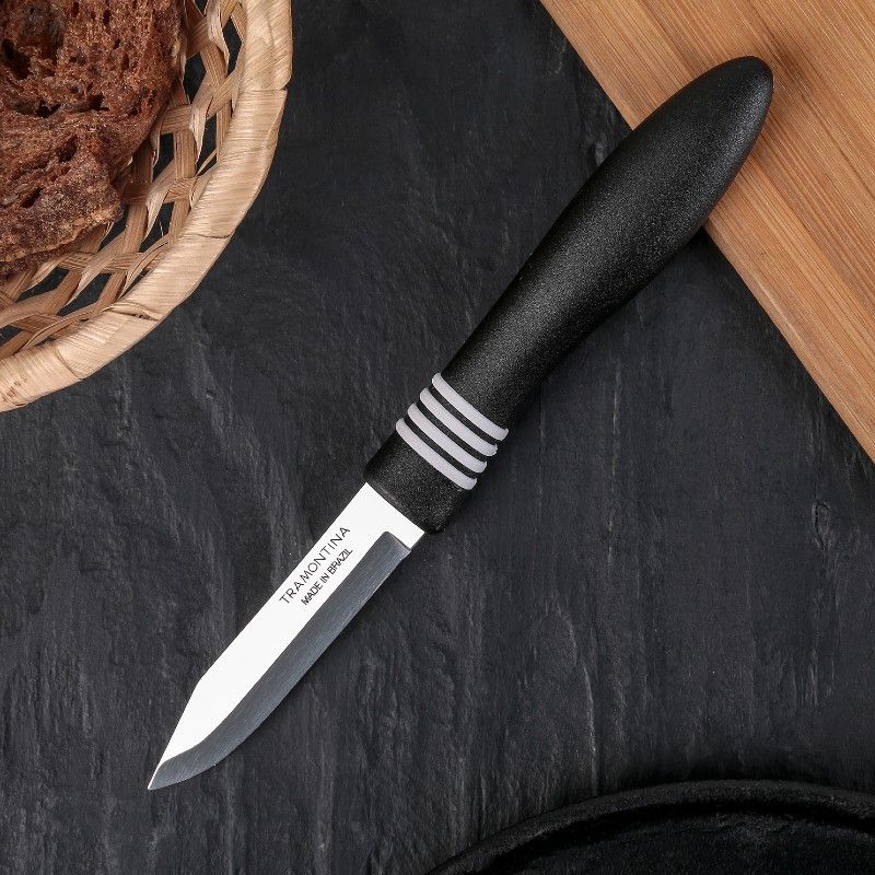 Набор чёрных ножей для овощей Tramontina Cor&Cor 76 мм 2 шт (23461/203) Tramontina