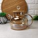 Заварювальний скляний чайник для плити 1л Бурштиновий перламутр Shine Crystal