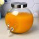 Стеклянный лимонадник с краном 4.5 л Orange
