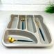 Серый органайзер в кухонный ящик для столовых приборов 33*25 см, Алеана