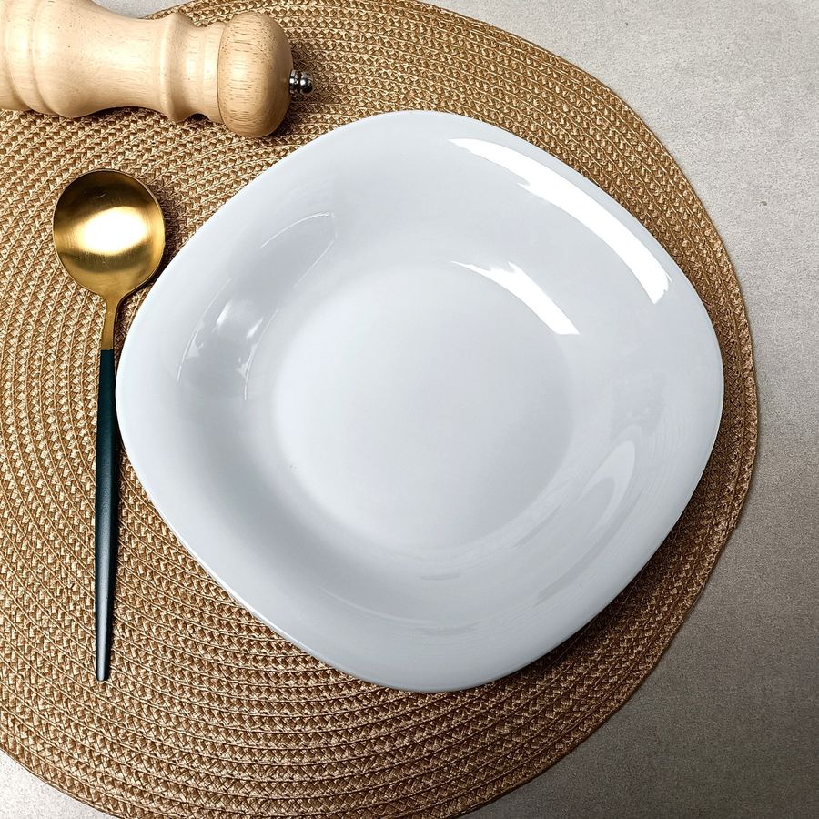 Серая квадратная тарелка для супа Luminarc Carine Granit 210 мм Luminarc