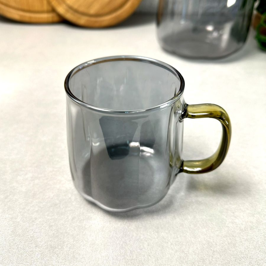 Чайна чашка 350 мл Графітовий перламутр із боросилікатного скла Roko Hell