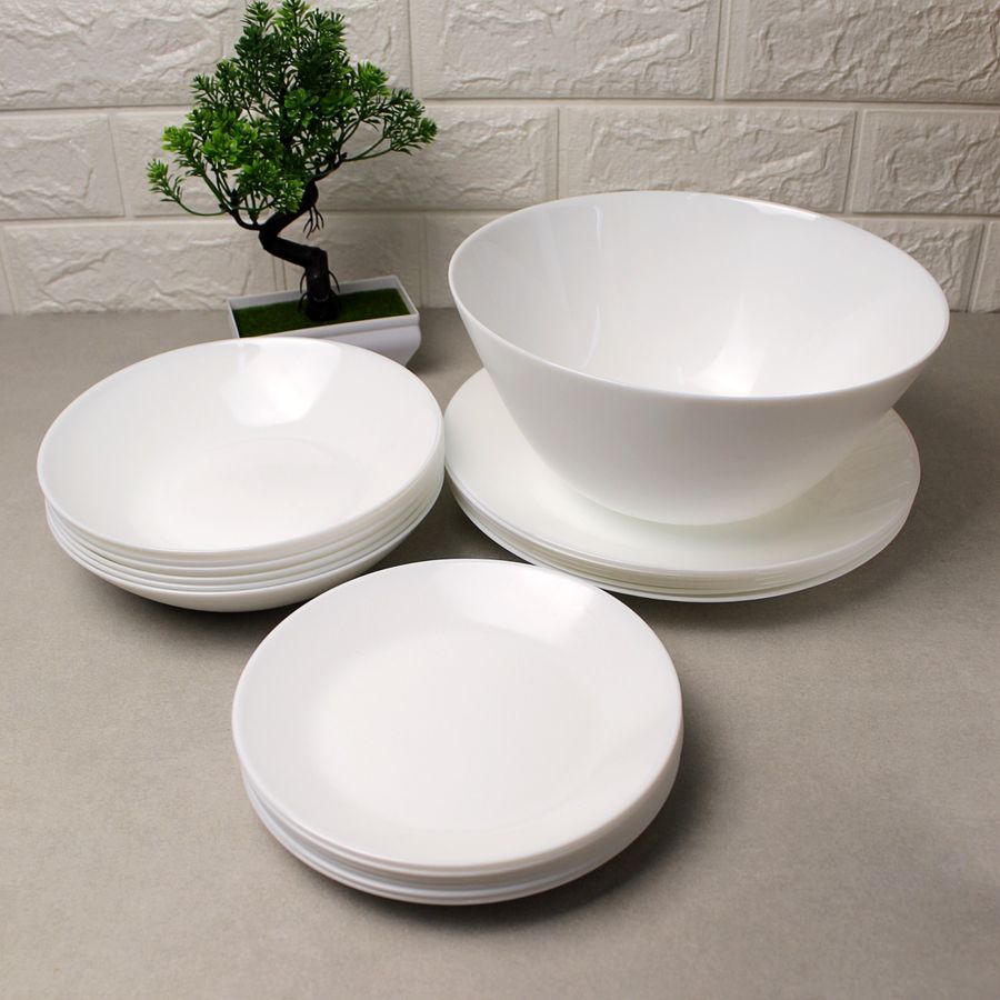 Столовый сервиз из тарелок и салатника Arcopal Zelie 19 предметов (L4123) Arcopal
