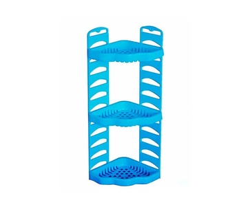 Блакитна кутова регульована пластикова полиця, 3 яруси Efe plastics