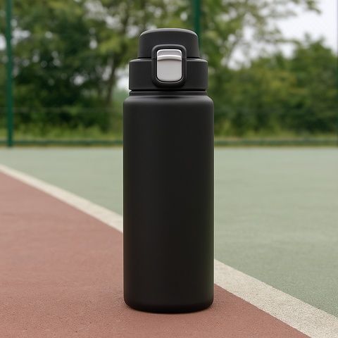 Термопляшка спортивна Kamille 600 мл Чорна Kamille