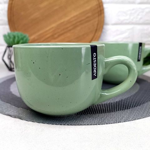 Большая керамическая кружка 480 мл Ardesto Bagheria Pastel green Ardesto