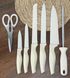 Набор кухонных ножей с ножницами 8 предметов на подставке Milk