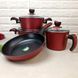 Набір червоного кухонного посуду Casa Royal Elite Titanium - Bio Titanium 7 предметів