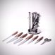 Набор гранитных ножей с точилом Kamille 8 предметов на акриловой подставке