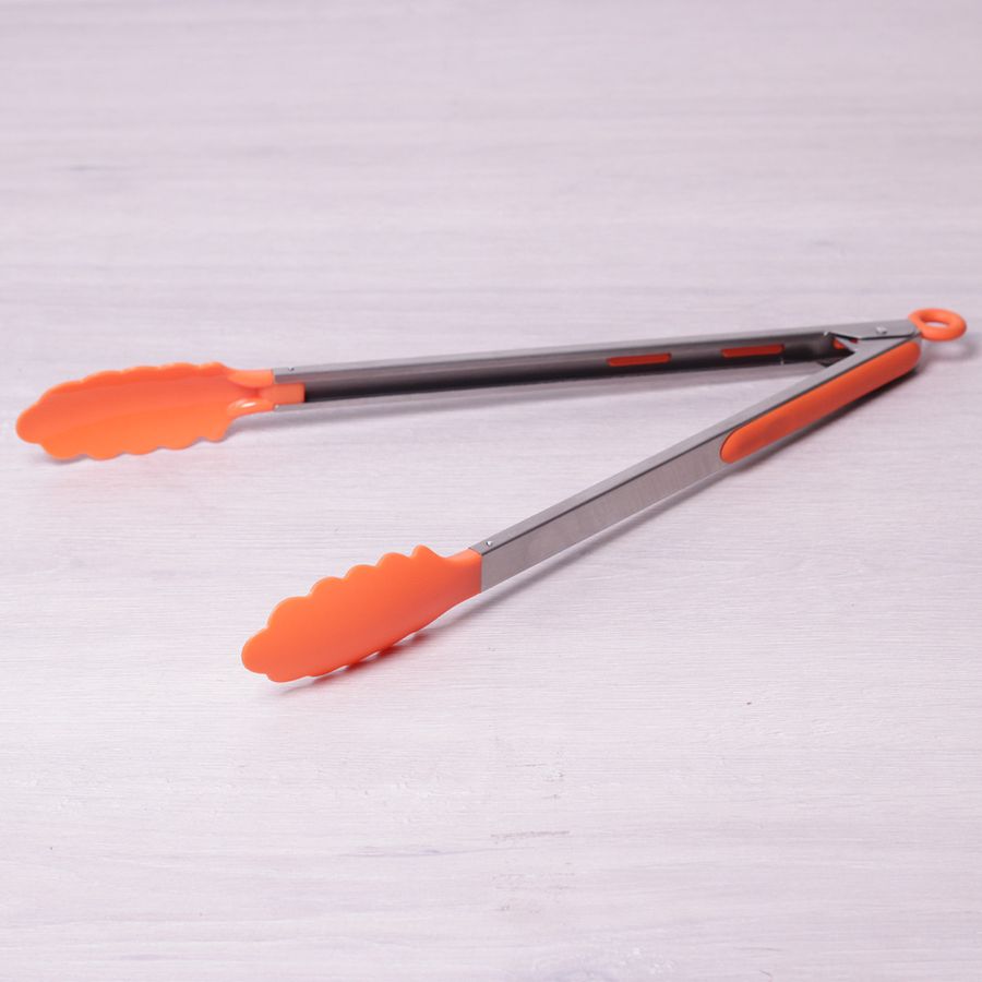 Щипцы нейлоновые 35.5 см с ручками из нержавеющей стали (цвета mix) Kamille Kamille