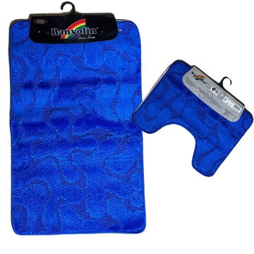 Набор синих ковриков для ванной и туалетной комнаты CLASSIC 50*80/40*50 см Mavi Blue 160 Banyolin Banyolin