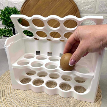 Пластиковый лоток для хранения яиц 30шт трёхъярусный BEE HOME