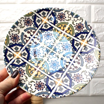 Обеденная тарелка с турецким узором 20 см Kutahya NANO CERAM Kutahya Porselen