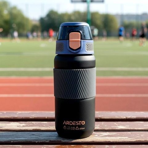 Пляшка для води 600 мл чорна AR2260SB ARDESTO Spring Ardesto