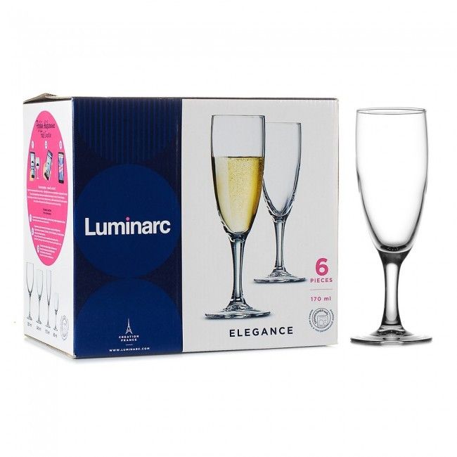 Набор бокалов для шампанского Luminarc "Elegance" 170 мл (P2505) Luminarc