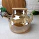 Заварочный стеклянный чайник для плиты 1л Янтарный перламутр Shine Crystal