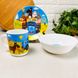 Подарочный набор посуды для мальчиков 3 пр Синий Трактор (стеклокерамика), детская посуда